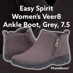 Easy Spirit Women’s Veer8 Ankle Boot, Grey, 7.5